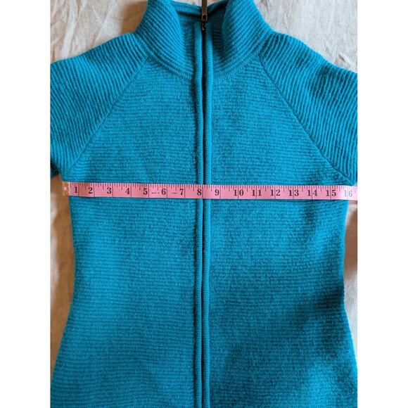 100% Baby Alpaca Millma's Small Blue Zip Front Peru Luxury Soft Knit Sweater - Picture 6 of 9